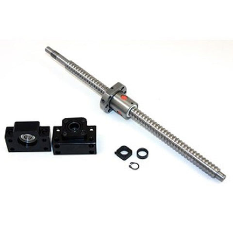 1' Feet Travel Stroke 16mm Anit-Backlash Ballscrew set with Nut and Bearing Supports - VXB Ball Bearings