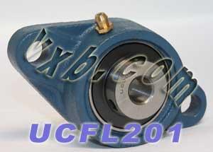 12mm Bearing UCFL201 + 2 Bolts Flanged Cast Housing Mounted Bearings - VXB Ball Bearings