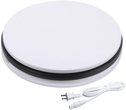 14 Inches Electric Turntable Motorized Rotating Display Stand 110Lb max Loading White - VXB Ball Bearings