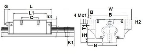 15mm Flanged Square Slide Unit Block Linear Motion - VXB Ball Bearings