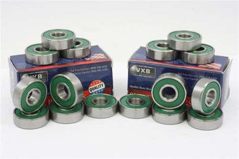 16 inline/Rollerblade Chrome Steel Sealed 8mm Bore Bearing - VXB Ball Bearings