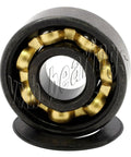 16 Roller Skate Black Bearings with Bronze Cage and Black Seals 8x22x7 mm - VXB Ball Bearings