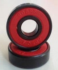 16 Roller Skate Black Bearings with Bronze Cage and red Seals 8x22x7 mm - VXB Ball Bearings