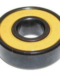 16 Roller Skate Black Bearings with Bronze Cage and yellow Seals 8x22x7 mm - VXB Ball Bearings