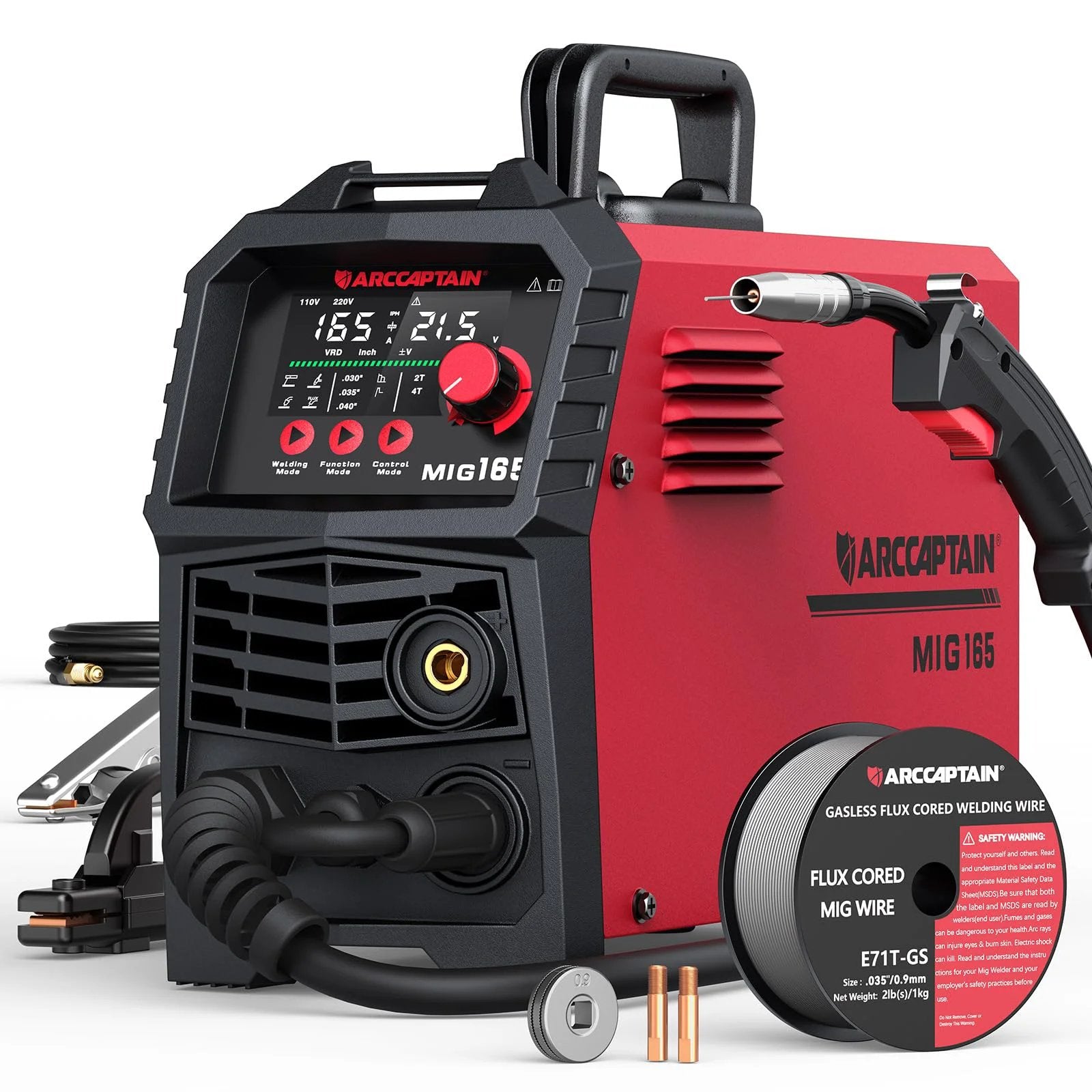 4-in-1 MIG TIG MMA Welder Dual Voltage LED Display