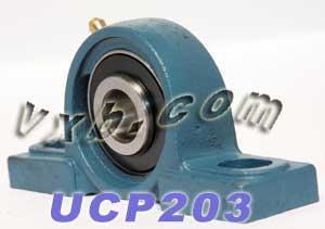 17mm Bearing UCP-203 + Pillow Block Cast Housing Mounted Bearings - VXB Ball Bearings