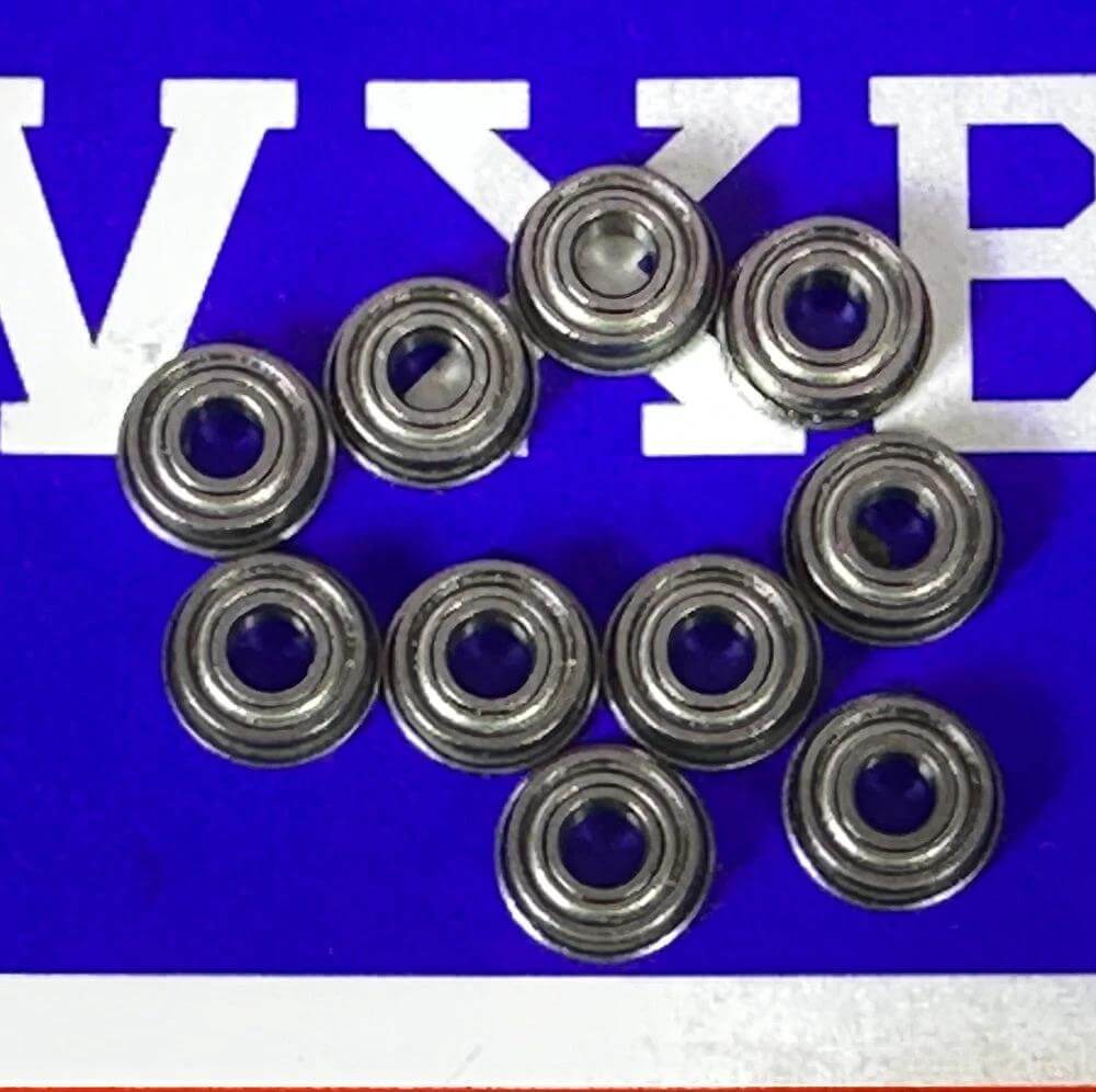10-Pack Flanged Bearings F683ZZ 3x7x3mm Shielded 3mm Bore