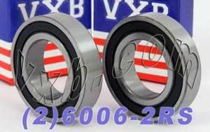 2 Bearing 6006-2RS 30x55x13 Rubber Sealed 30mm Bore - VXB Ball Bearings