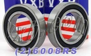 2 Bearing 6008RS 40x68x15 Sealed - VXB Ball Bearings