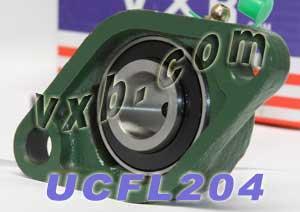 20mm Bearing UCFL-204 + 2 Bolts Flanged Cast Housing Mounted Bearings - VXB Ball Bearings