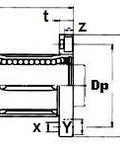 20mm Round Flanged Long Bushing Linear Motion LBF20LUU - VXB Ball Bearings