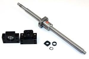 21 inch Travel Stroke 16mm Anit-Backlash Ballscrew set with Nut and Bearing Supports - VXB Ball Bearings