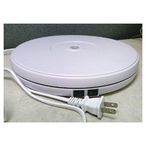 24 lbs Load 9.8" Inch Dia. White Electric Motorized Rotating Turntable Lazy Susan - VXB Ball Bearings