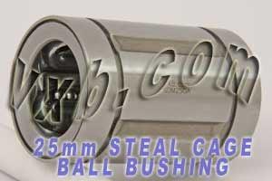 25mm Ball Bushing SDM25GA Steel Retainer Linear Motion Bearings - VXB Ball Bearings
