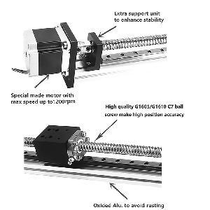 3' Feet Actuator NEMA 23 CNC Ballscrew Linear Motion Slide Rail Table with a Motor - VXB Ball Bearings