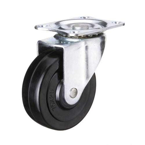 3" Inch Caster Wheel 66 pounds Swivel and Upper Brake Grey rubber Top Plate - VXB Ball Bearings