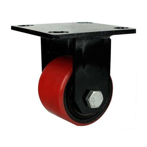 3" Inch Low Profile Caster Wheel 1102 pounds (more than a ton) Fixed Polyurethane and Iron Top Plate - VXB Ball Bearings