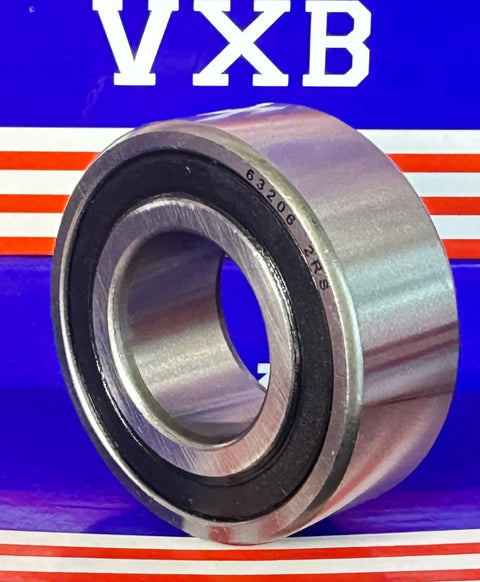 63206-2RS Radial Ball Bearing Double Sealed Bore Dia. 30mm OD 62mm Width 23.6mm