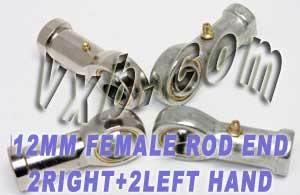 4 Female Rod End Heim Joints 12mm PHS12 2 Right Hand 2 Left Hand - VXB Ball Bearings
