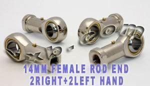 4 Female Rod End Heim Joints 14mm PHS14 2 Right Hand 2 Left Hand - VXB Ball Bearings