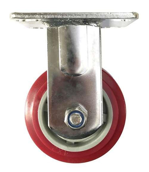 4" Inch Caster Wheel 441 pounds Fixed Stainless steel fork and Polyurethane Top Plate - VXB Ball Bearings