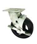 4" Inch Heavy Duty Caster Wheel 441 pounds Side brake Rubber Top Plate - VXB Ball Bearings