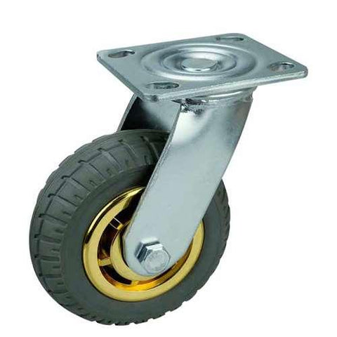 4" Inch Heavy Duty Caster Wheel 441 pounds Swivel Polypropylene core and Rubber Top Plate - VXB Ball Bearings