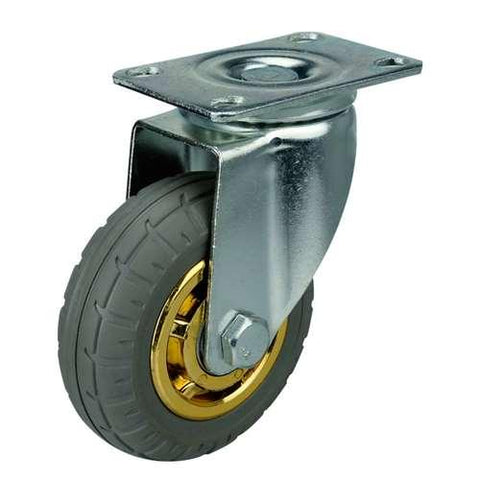 4" Inch Medium Duty Caster Wheel 154 pounds Swivel Rubber Top Plate - VXB Ball Bearings