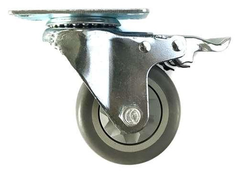 4" Inch Medium Duty Caster Wheel 198 pounds Swivel and Upper Brake Thermoplastic Rubber Top Plate - VXB Ball Bearings