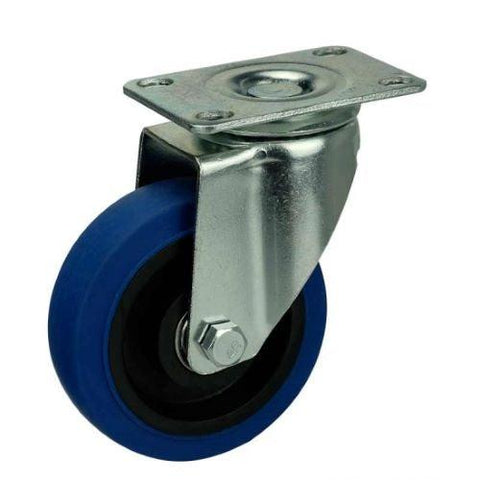4" Inch Medium Duty Caster Wheel 198 pounds Swivel Thermoplastic Rubber Top Plate - VXB Ball Bearings