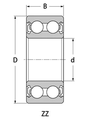 4308-2RS Double Row Sealed Ball Bearing 40x90x33 - VXB Ball Bearings