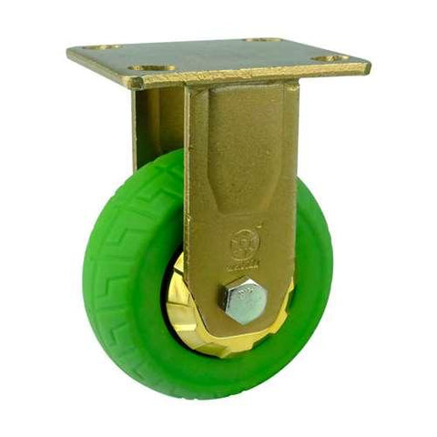 5" Inch Heavy Duty Caster Wheel 507 pounds Fixed Thermoplastic Rubber Top Plate - VXB Ball Bearings