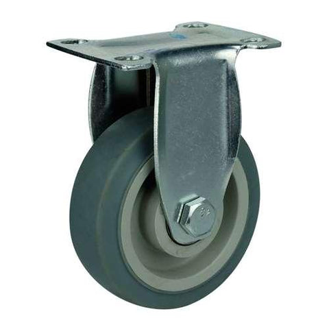 5" Inch Medium Duty Caster Wheel 220 pounds Rigid Thermoplastic Rubber Top Plate - VXB Ball Bearings