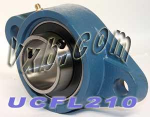 50mm Bearing UCFL210 + 2 Bolts Flanged Cast Housing Mounted Bearings - VXB Ball Bearings