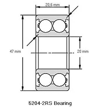 5204-2RS Bearing Angular contact 5204-2RS - VXB Ball Bearings