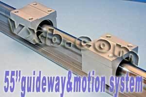 55 inch Long Rail Guideway 20mm System w/2 Slide Units Linear Motion - VXB Ball Bearings