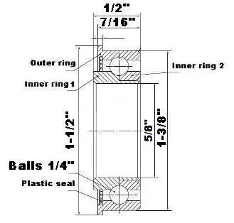 5/8"x 1-3/8"x 1/2"inch F2044 High Capacity Flanged Ball Bearing - VXB Ball Bearings