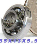 5x13x5.5 Open Bearing Stainless Steel with extended inner ring Bearings - VXB Ball Bearings