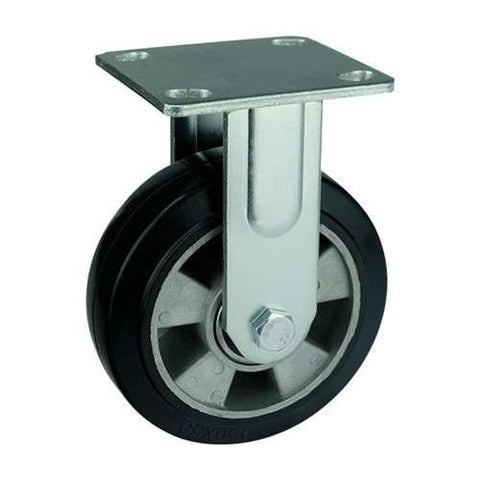 6" Inch Heavy Duty Caster Wheel 551 pounds Fixed Aluminum core and Rubber Top Plate - VXB Ball Bearings