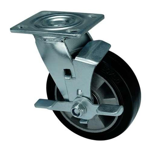6" Inch Heavy Duty Caster Wheel 551 pounds Swivel Aluminum core and Rubber Top Plate - VXB Ball Bearings
