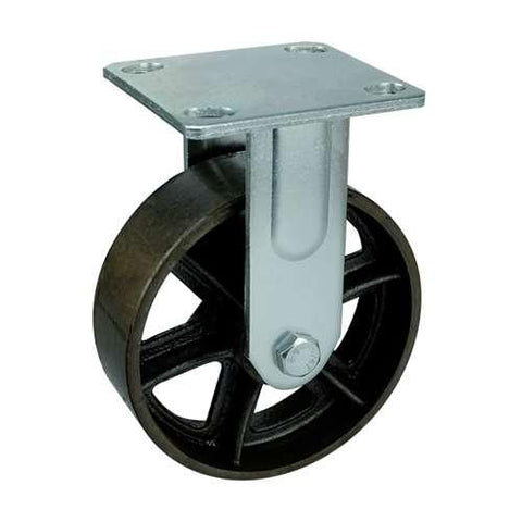 6" Inch Heavy Duty Caster Wheel 617 pounds Fixed Cast iron Top Plate - VXB Ball Bearings