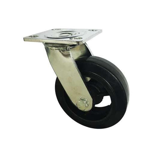 6" Inch Heavy Duty Caster Wheel 617 pounds Swivel Rubber Top Plate - VXB Ball Bearings