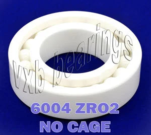 6004 Full Complement Ceramic Bearing 20x42x12 ZrO2 - VXB Ball Bearings
