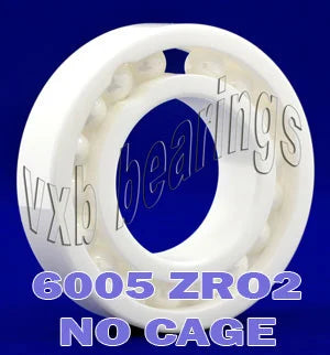 6005 Full Complement Ceramic Bearing 25x47x12 ZrO2 - VXB Ball Bearings