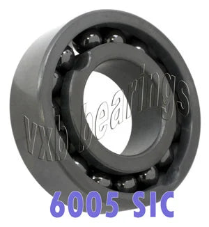 6005 Full Complement Ceramic Bearing SIC Silicon Carbide 25x47x12 - VXB Ball Bearings