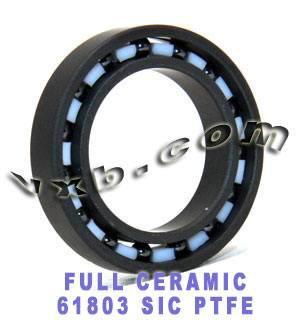61803 Full Ceramic Bearing 17x26x5 Silicon Carbide SiC - VXB Ball Bearings