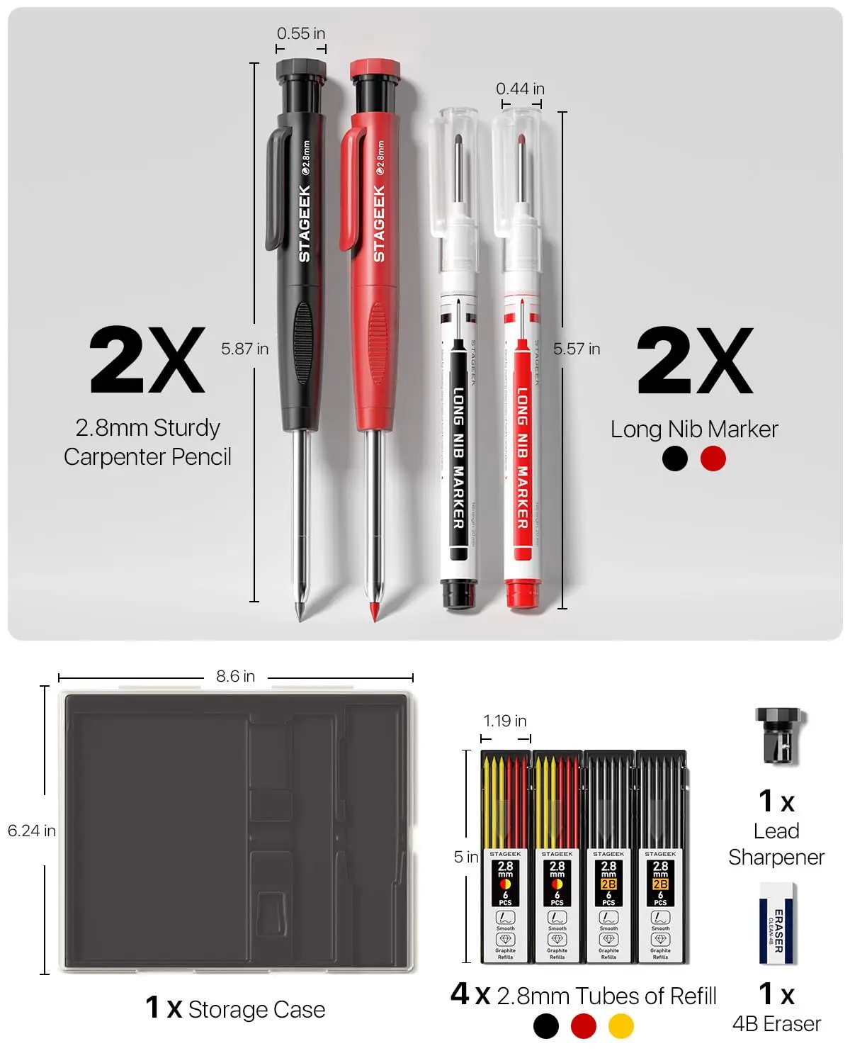 Pro Builder Pencil Set For Architects & Builders ✓