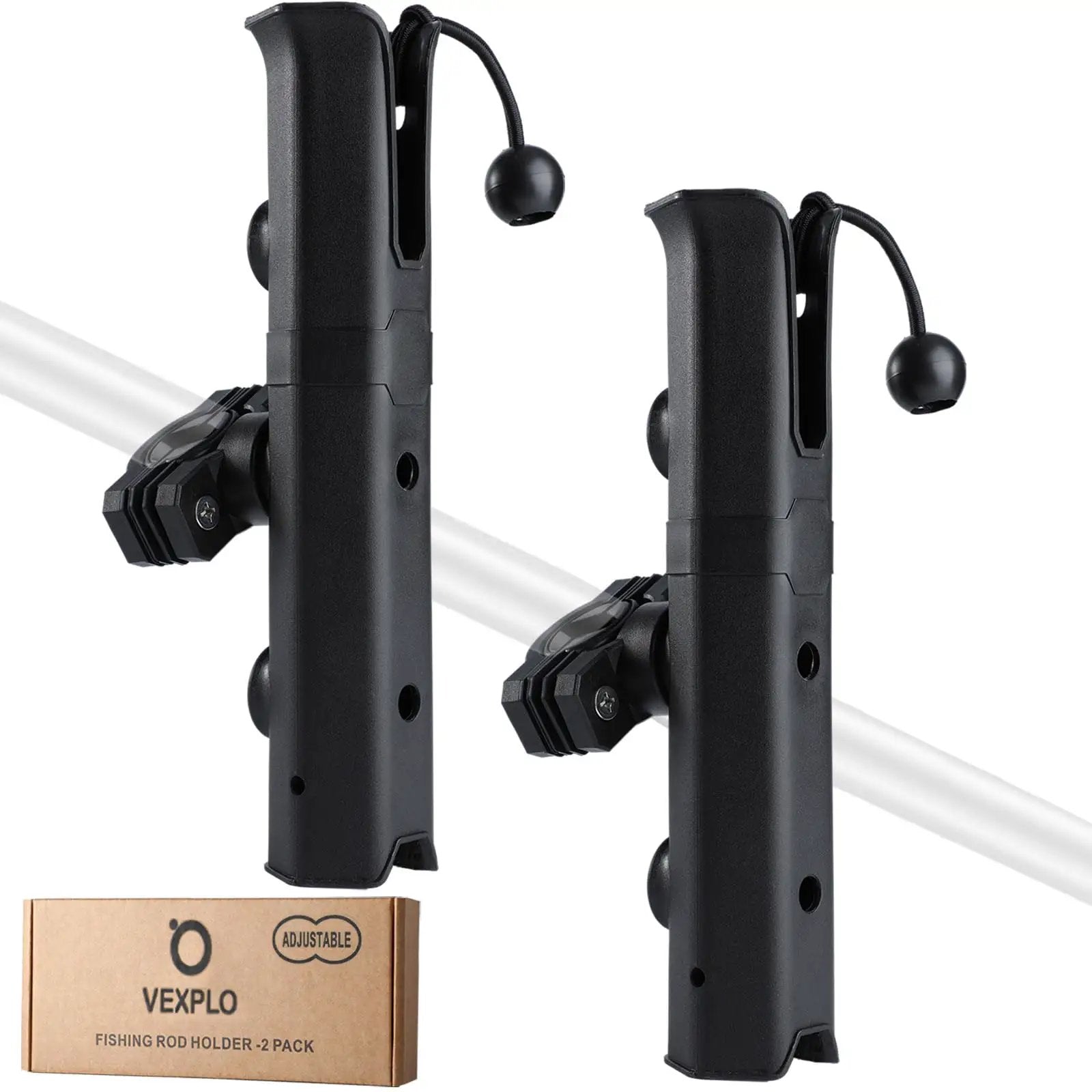 Adjustable Pole Mount Fishing Rod Holder For Bike Chairs Carts Scooters Motorcycles ATVs And Beach Cars Two Pack With Heavy Duty Clamp And Adjustable