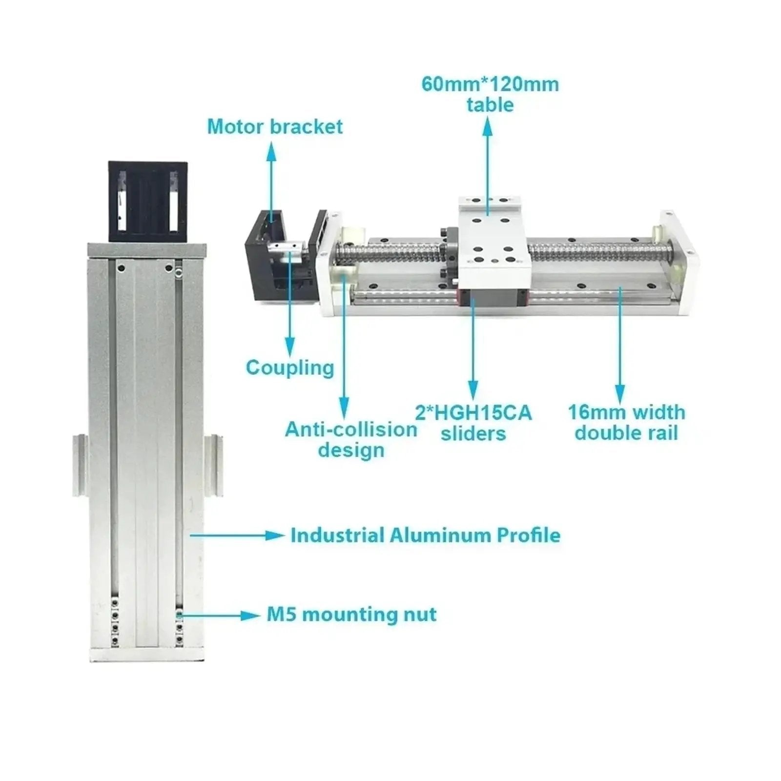 X Y Z Axis Slide Stage Kit With SFU1605 1610 Ball Screw ✓