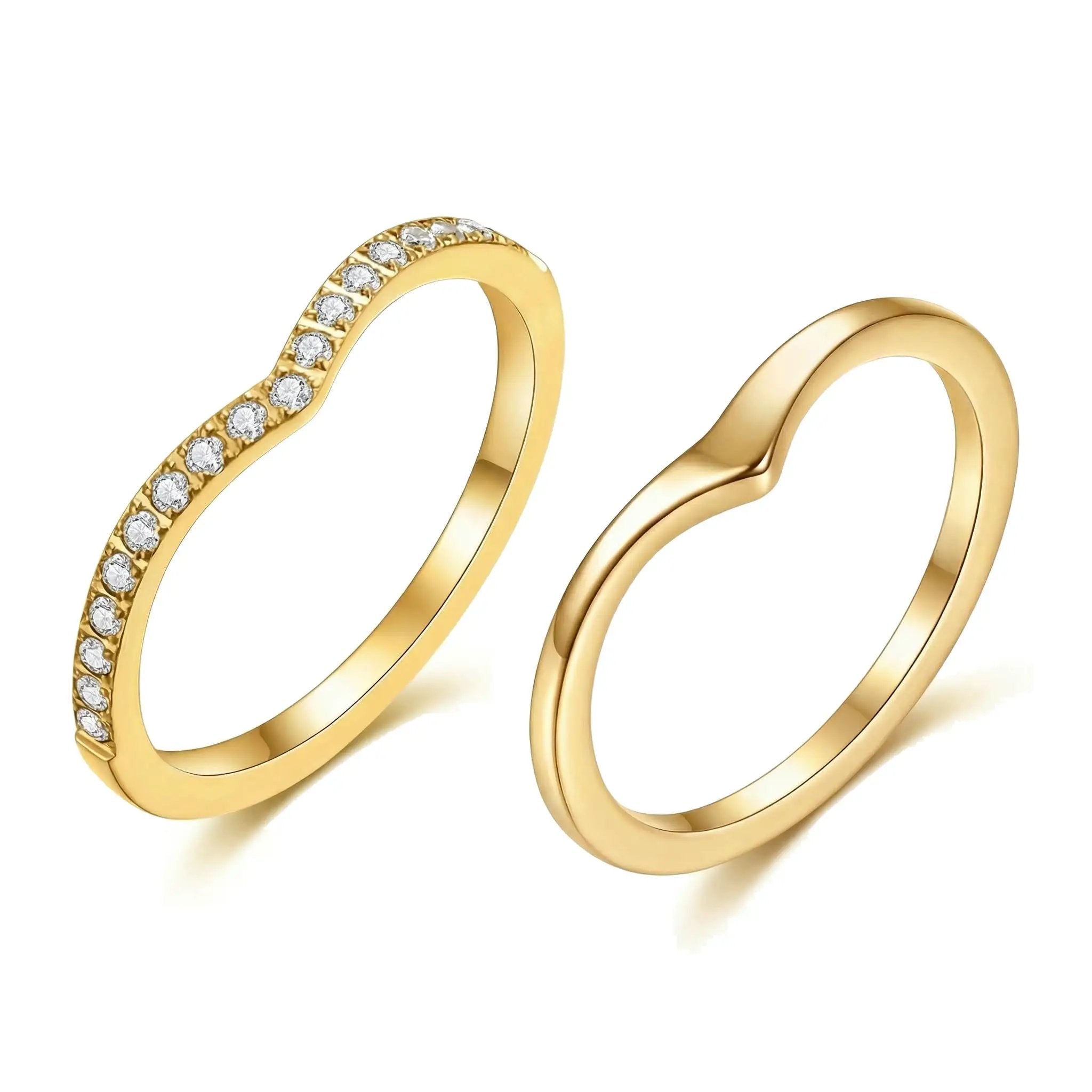 Stackable Pinky Ring For Women Stainless Steel Solitaire Band